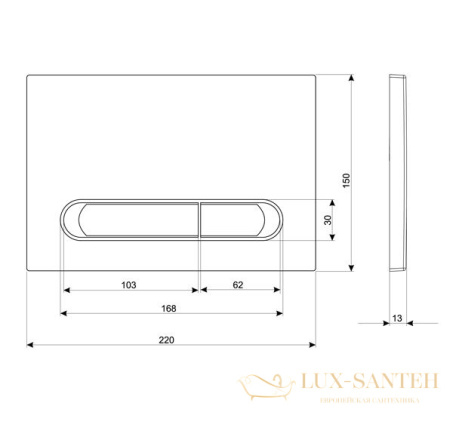 кнопка cersanit estetica пластик, 64109, белый