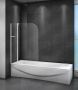 шторка на ванну cezares relax relax-v-11-100/140-c-bi 100 см профиль серый, стекло прозрачное