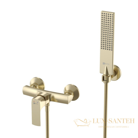 смеситель для душа lemark ursus lm7203bg, с душевым набором, золото шлифованное