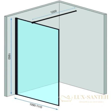 неподвижная перегородка rea bler rea-k7630 110х195 см