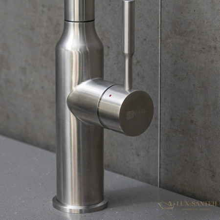 смеситель для кухни lemark expert lm50865 с выдвижным изливом, нержавеющая сталь