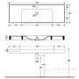 раковина kerasan cento 353501*1 140х45 см, белый