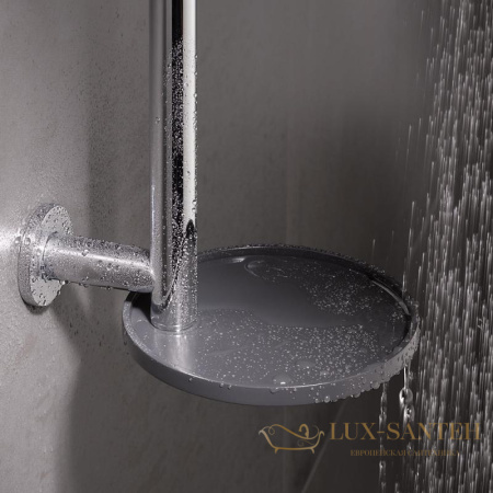 душевой комплект с полкой keuco ixmo, 59587010911, 160x855x160 мм, хром/темно-серый