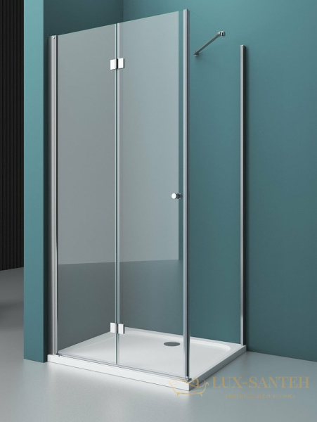 душевой уголок belbagno albano albano-ash-1-90/80-c-cr 90х80 см профиль хром, стекло прозрачное