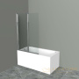 шторка на ванну belbagno uno uno-v-2-110/150-c-cr профиль хром, стекло прозрачное 