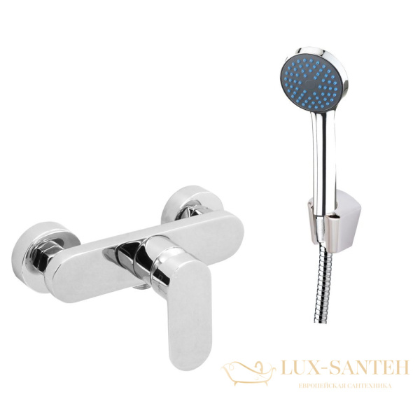 однорычажный смеситель aqg vent-i2 01ve2302cr для душа с набором для душа setp, хром