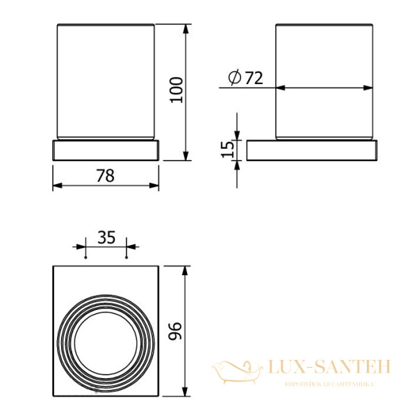 стакан для зубных щеток подвесной kludi vela c, 3197505, хром глянцевый