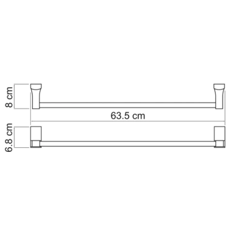 полотенцедержатель wasserkraft leine k-5030 63,5 см, хром