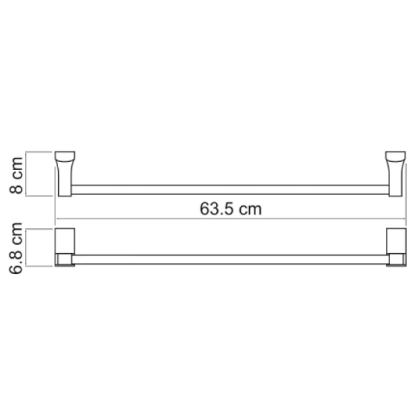 полотенцедержатель wasserkraft leine k-5030 63,5 см, хром