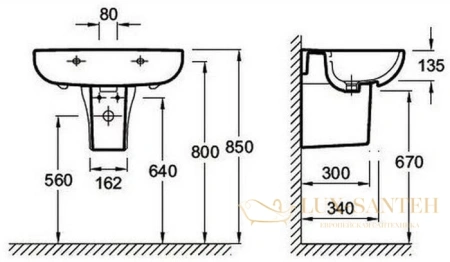 полупьедестал для раковины jacob delafon odeon up 18566w-00
