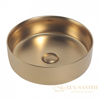 раковина накладная abber bequem ac2108mmg, 36х36 см, золото матовое