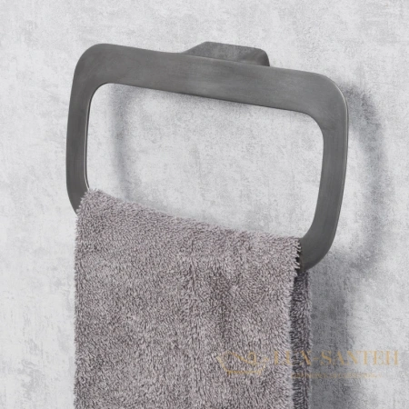 полотенцедержатель-кольцо wasserkraft wiese k-8960, оружейная сталь