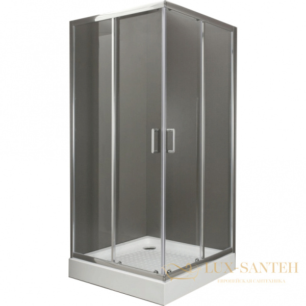 душевой уголок belbagno uno uno-195-a-2-90-c-cr 90x90 см профиль хром, стекло прозрачное 