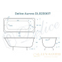 ванна чугунная delice aurora 140х70 с отверстиями под ручки dlr230617r, белый глянцевый