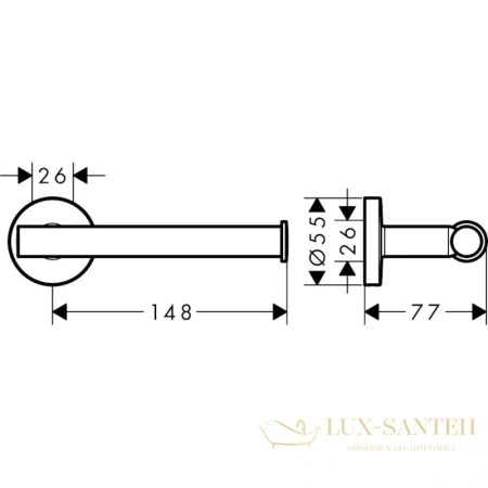 держатель туалетной бумаги hansgrohe logis universal 41726000, хром