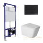 комплект berges 043400: подвесной унитаз sigma с системой инсталляции novum 525 и панелью смыва, черный матовый
