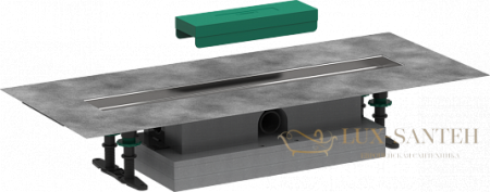 полный монтажный набор hansgrohe ubox universal 56017180 для установки вровень с полом, внешняя часть слива 70 см