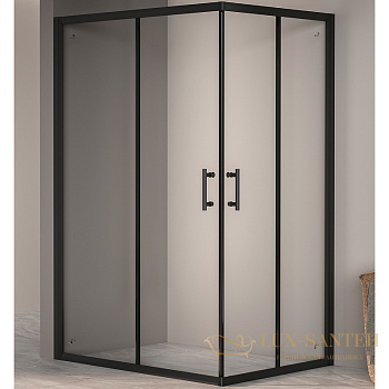 душевой уголок rgw passage 020814692-14 pa-146b 120x90, профиль черный, стекло прозрачное