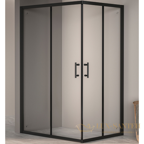 душевой уголок rgw passage 020814692-14 pa-146b 120x90, профиль черный, стекло прозрачное