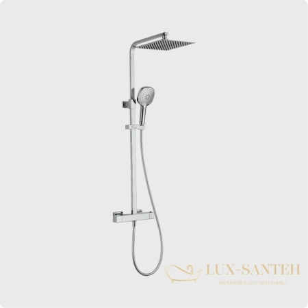 душевая система для душа aquame aqm8007cr, с термостатом, хром