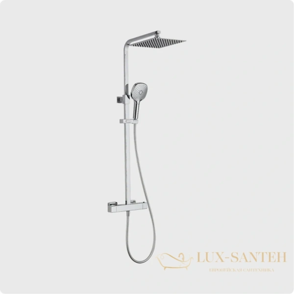 душевая система для душа aquame aqm8007cr, с термостатом, хром