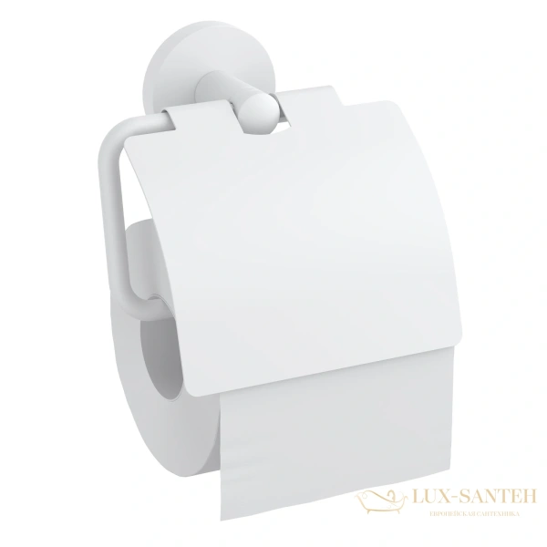 бумагодержатель с крышкой timo saona 13042/16, белый матовый