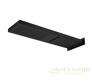 верхний душ настенный 537×165 мм, almar smart dual flow, e044199.mb, 2 режима, черный матовый