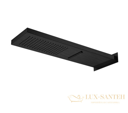 верхний душ настенный 537×165 мм, almar smart dual flow, e044199.mb, 2 режима, черный матовый