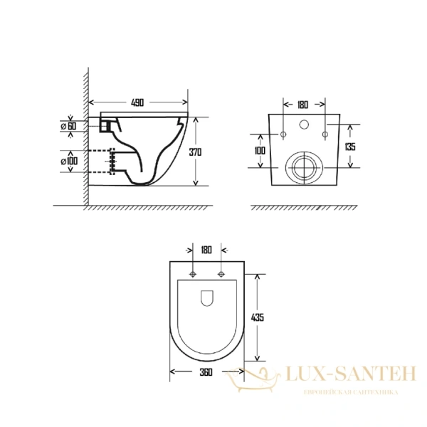 унитаз подвесной безободковый aquame aqm2002mb, с быстросъемным сиденьем softclose, черный матовый