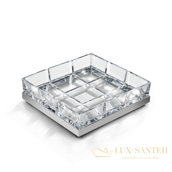 мыльница настольная 3sc palace, pa01acrnx, прозрачный хрусталь/никель сатинированный