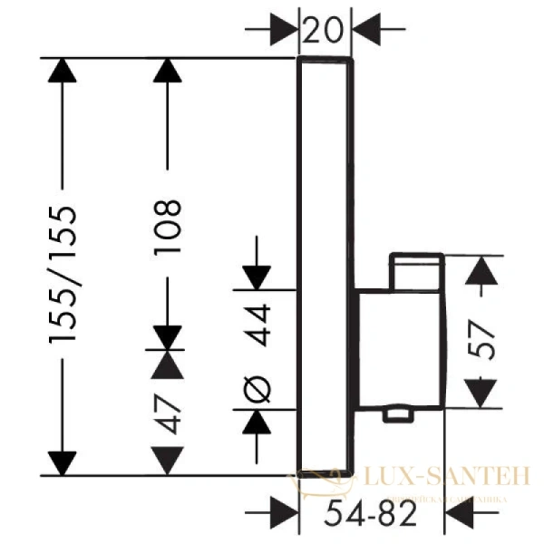 смеситель термостатический для душа hansgrohe showerselect 15763990, золото