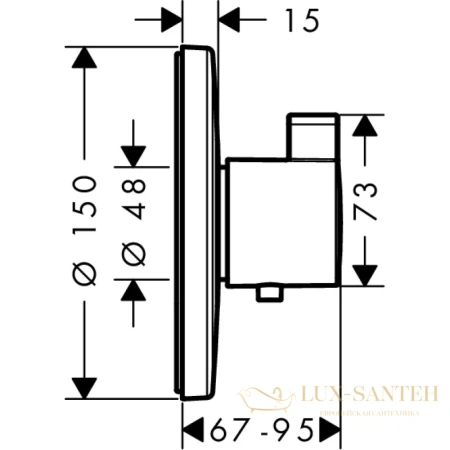 термостат hansgrohe ecostat s highflow 15756000 для душа