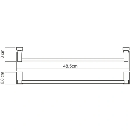 полотенцедержатель wasserkraft leine k-5050 48,5 см, хром