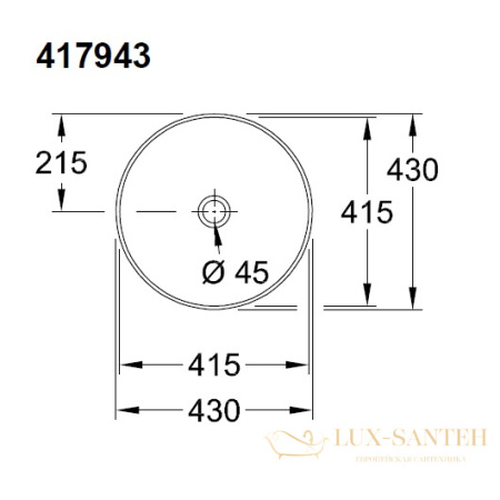 раковина villeroy & boch artis 417943bct8 накладная 43х43 см, coal black