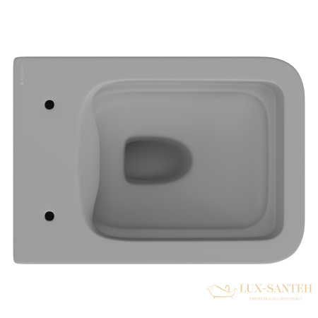 унитаз подвесной aqueduto macio, mac0110, 520*370 безободковый, сиденье с микролифтом, серый матовый