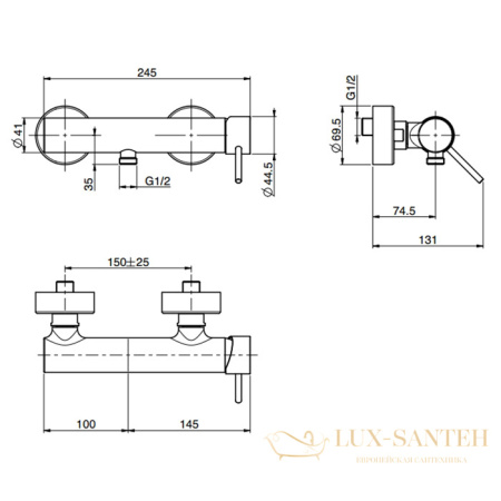 смеситель для душа fima carlo frattini spillo up f3035/1or, золото