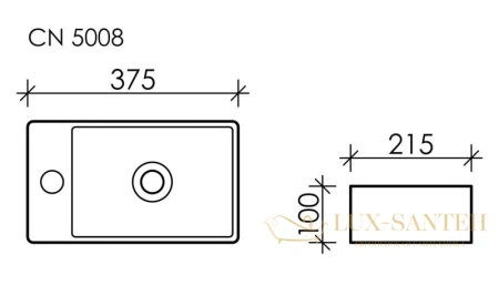 раковина ceramica nova element cn5008 37,5x21,5 см, белый