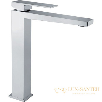 высокий смеситель fiore kube 100cr8517 для раковины с донным клапаном click-clack, хром