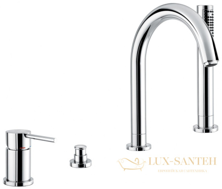 комплект смесителя на борт ванны emmevi piper 45120/br на 4 отверстия с изливом, бронза