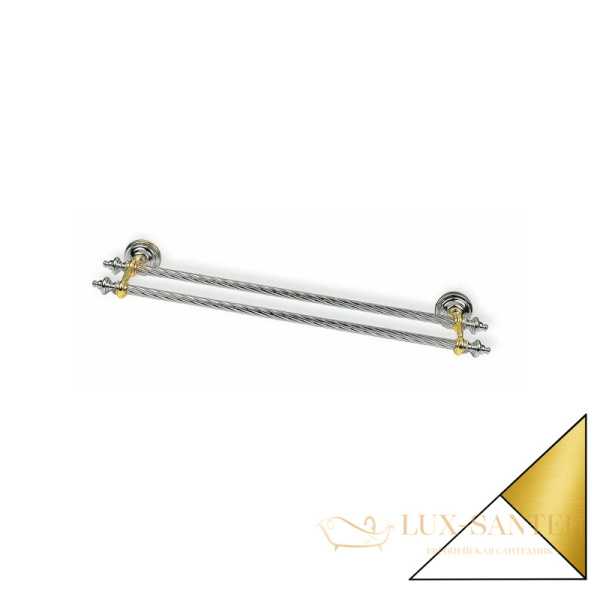 полотенцедержатель двойной stil haus giunone g05.2(04), белый-золото