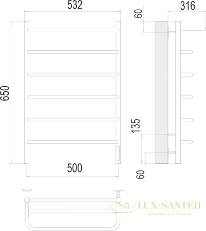полотенцесушитель электрический terminus полка 4670078531438 п6 500x650