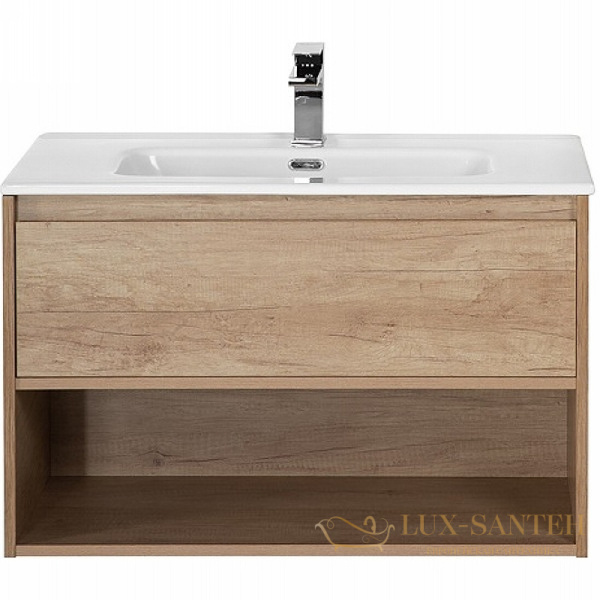 тумба под раковину belbagno kraft kraft-800-1c-so-rnn 80 см подвесная, rovere nebrasca nature