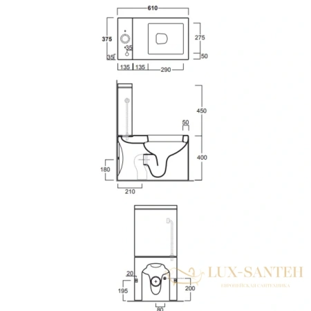 бачок для унитаза simas frozen fz09bi, белый