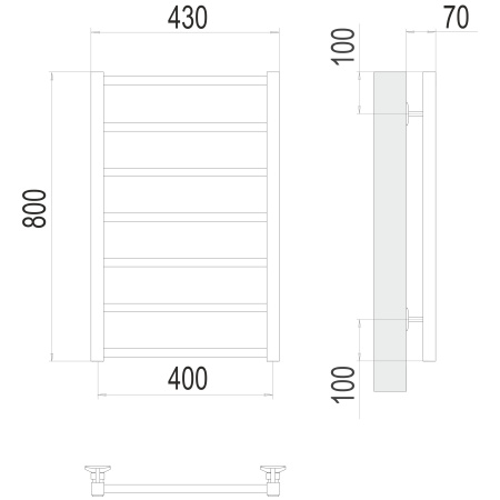 полотенцесушитель водяной terminus контур 4670078529640 п7 400x800