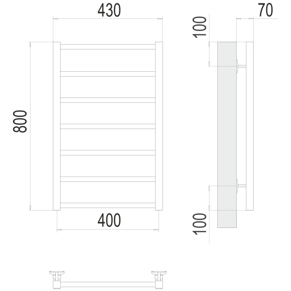 полотенцесушитель водяной terminus контур 4670078529640 п7 400x800