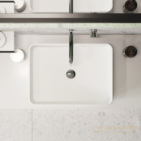 раковина накладная aqueduto espiral, esp0420, прямоугольная 370*500, белый матовый