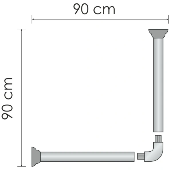 карниз wasserkraft dinkel sc-469090 для ванны 90х90 см, хром