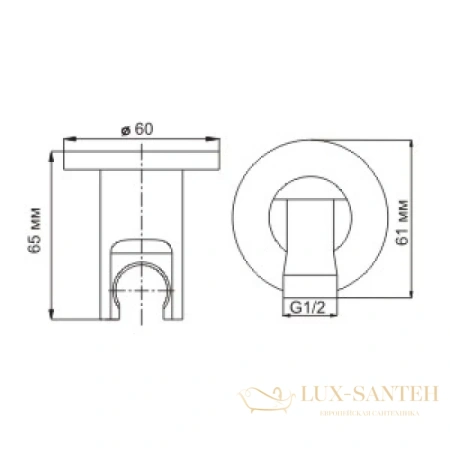 подключение для душевого шланга wasserkraft a022 с держателем, хром