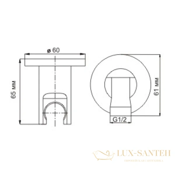 подключение для душевого шланга wasserkraft a022 с держателем, хром