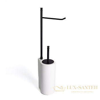 стойка stil haus medea me972(23): бумагодержатель + ерш керамический, черный матовый-белая керамика